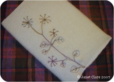 Embroidered book cover